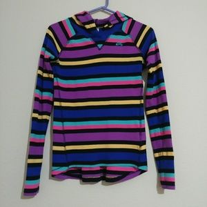 Girls Nike Striped Hooded Thermal Sweatshirt XL